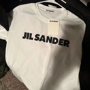 Jil Sander White and Black Short Sleeve Tee